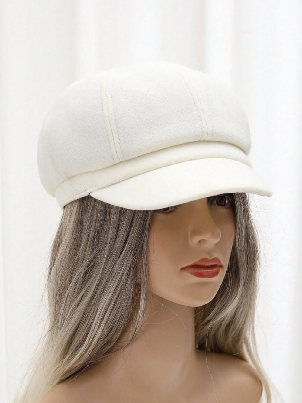 Minimalist Newsboy Cap White